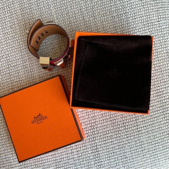 Hermes Epsom Collier De Chien CDC Bracelet in Rouge Casaque - Picture 4 of 7